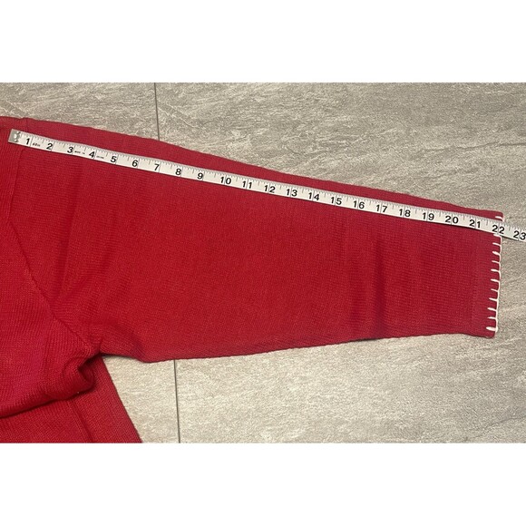 Quacker Factory 2X Christmas Cardigan Red Snowman Holiday Festive Ugly Sweater - Picture 4 of 6